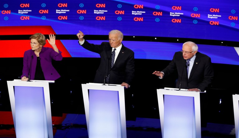 Biden defends trade deals from liberal denunciations in Democratic debate