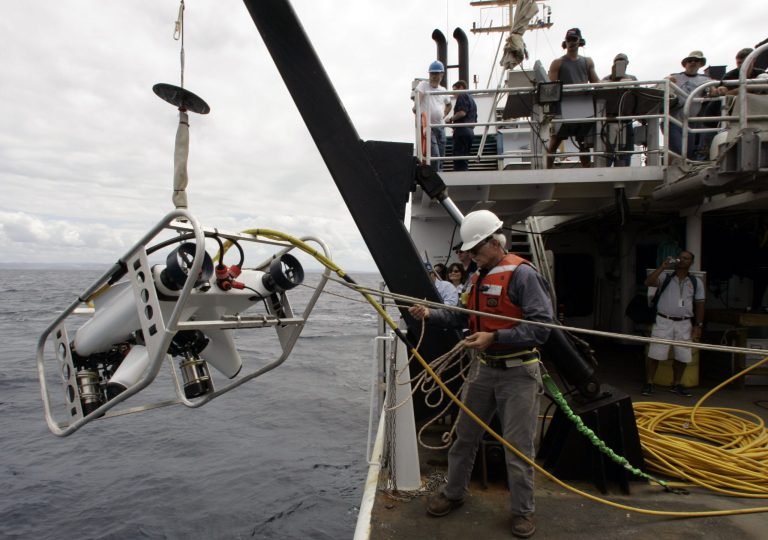 Deep-sea researchers find unexplained line of holes on ocean floor Deep-sea researchers find unexplained line of holes on ocean floor
