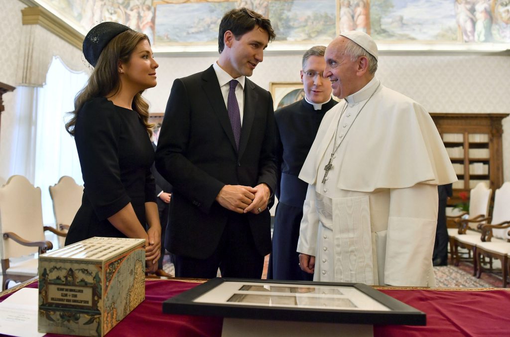 Trudeau says pope should apologize to indigenous people on Canadian soil