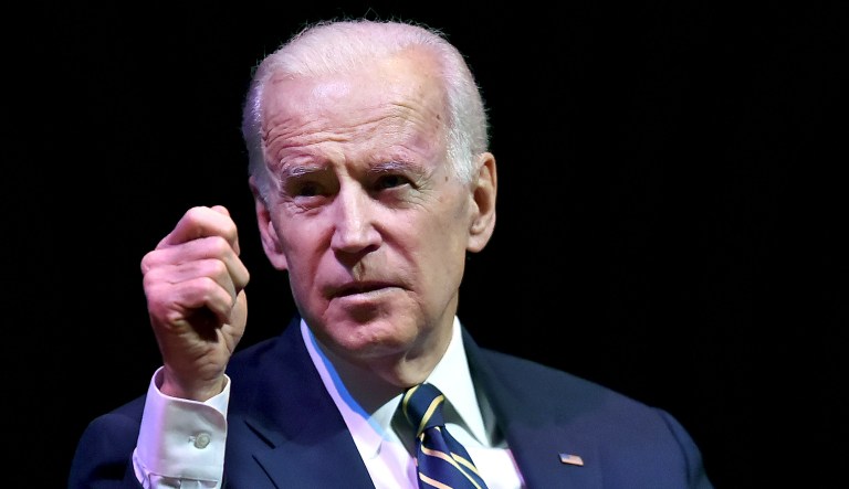 Former U.S. Vice President Joe Biden speaks during a moderated conversation with WNPR's Lucy Nalpathanchil at the annual Mary and Louis Fusco Distinguished Lecture Series at Southern Connecticut State University, Friday, March 23, 2018, in New Haven, Conn. 