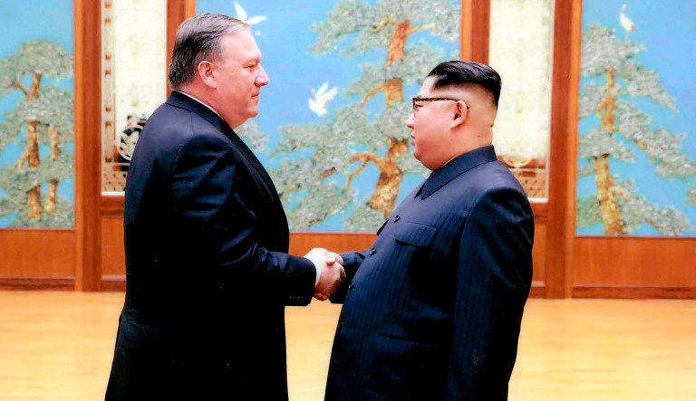 Then-CIA director Mike Pompeo shakes hands with North Korean leader Kim Jong Un in Pyongyang, North Korea, during a 2018 East weekend trip. President Donald Trump revealed more information about Pompeo's secret trip to North Korea, saying Pompeo wasn't supposed to meet with Kim, but that they ended up talking for more than an hour. Pompeo, who won Senate confirmation April 26, to become secretary of state, was the most senior U.S. official to meet a North Korean leader since 2000. 