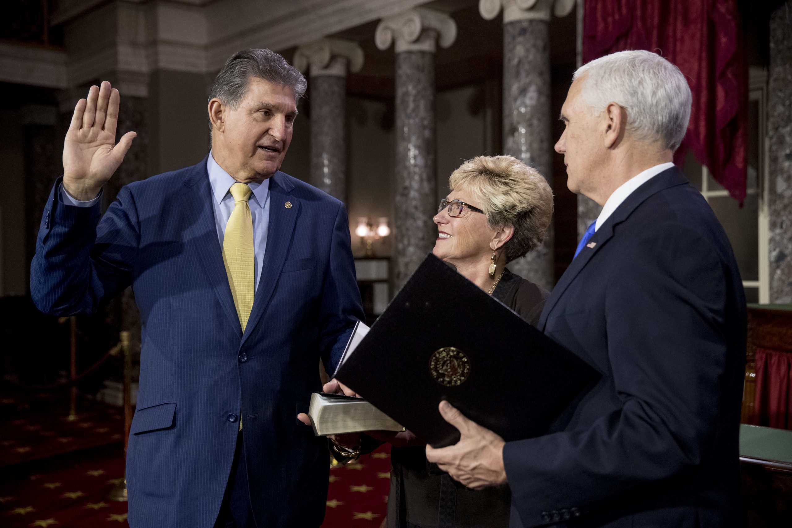 Mike Pence, Joe Manchin, Gayle Conelly Manchin