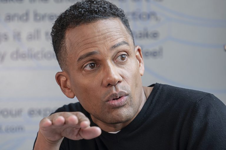 Actor Hill Harper announces campaign for Michigan Senate race Actor, author, and owner of Roasting Plant Coffee Hill Harper discusses financial literacy at the Roasting Plant at the #BoostAmerica campaign launch on Wednesday, May 1, 2019, in Detroit.