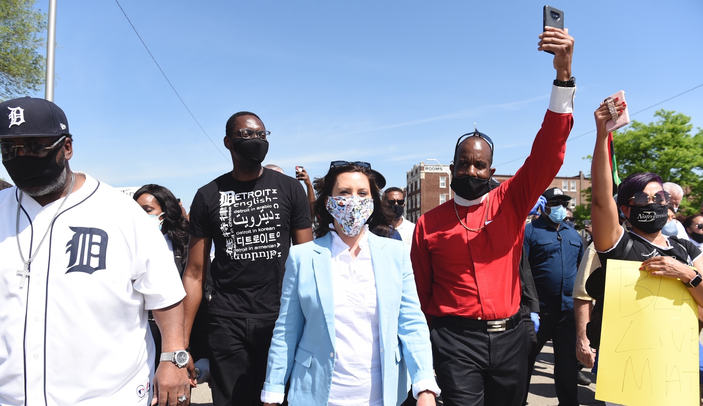 Gretchen Whitmer criticized for marching shoulder to shoulder with protesters after months of social distancing orders