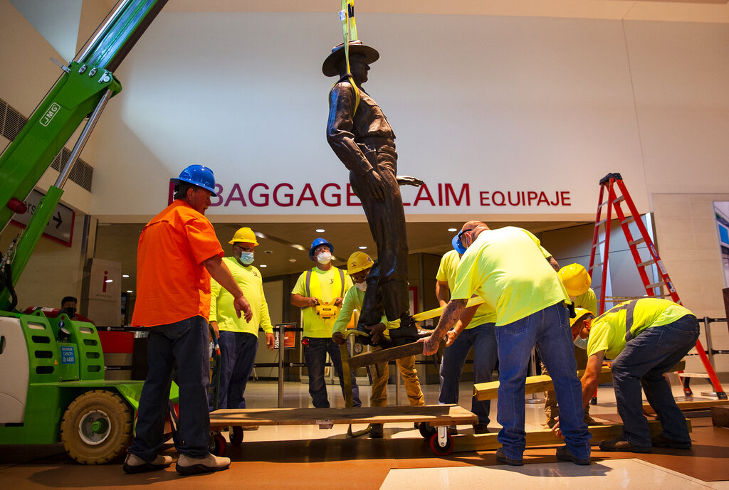 America Protests-Texas-Statue