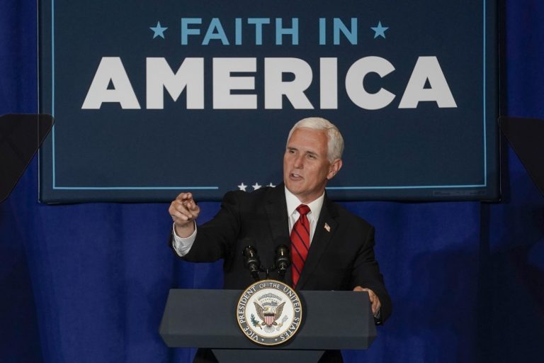Vice President Mike Pence, speaking in Pewaukee, Wis., is pushing the Supreme Court back into the national political debate.