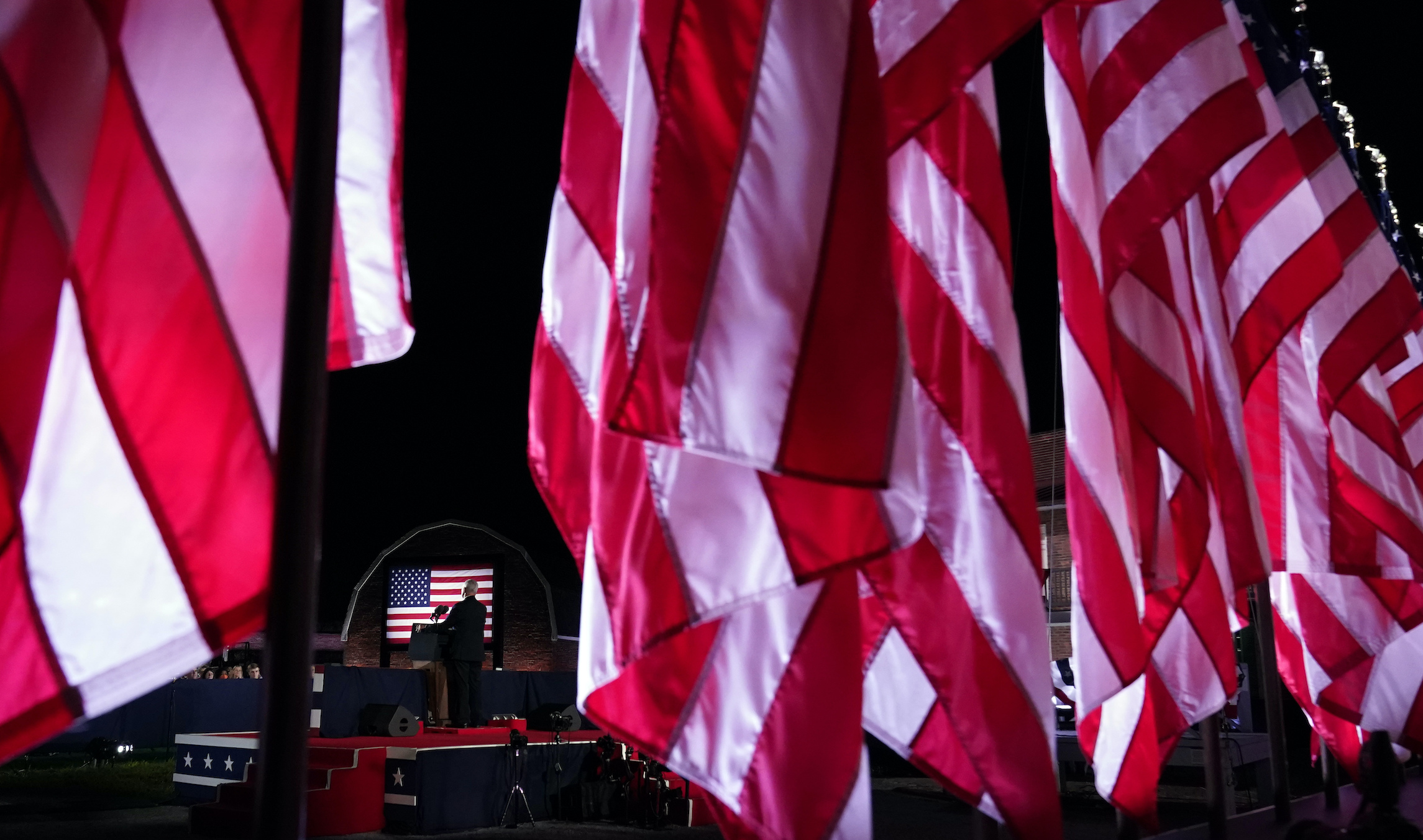 Pence appeals to history as he attacks Biden for ignoring American heroes