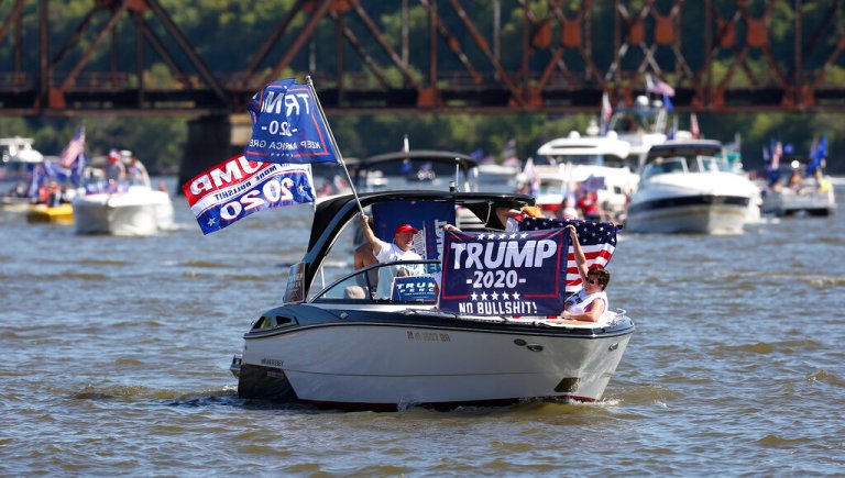 Sheriff warned by US investigators after flying Trump flag on patrol boat
