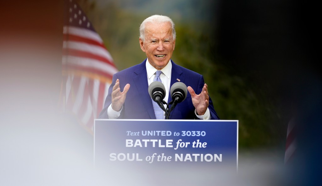 Joe Biden introduces himself as Kamala Harris’s running mate in Atlanta