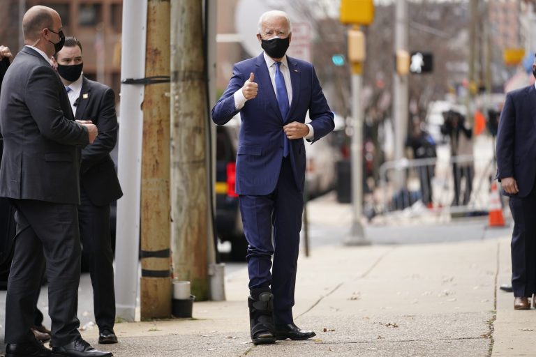 Biden re-boots after ankle injury