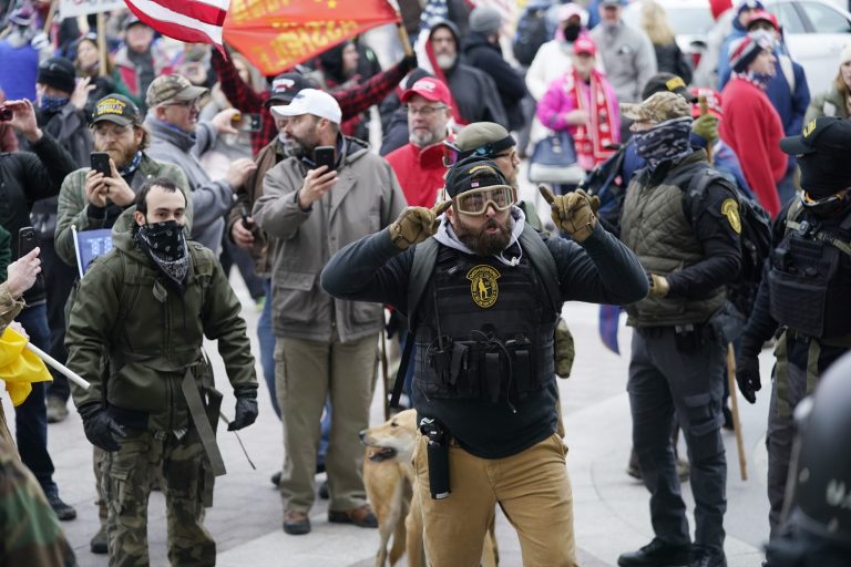 Trump supporters gather outside the Capitol, Wednesday, Jan. 6, 2021, in Washington. No indication that Antifa was part of the violence.