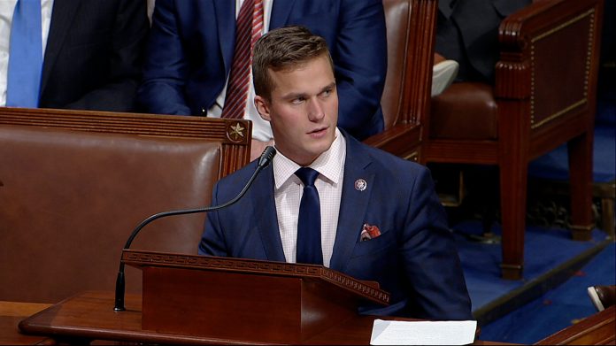 Rep. Madison Cawthorn speaks as the House debates the objection to confirm the Electoral College vote at the U.S. Capitol on Jan. 7, 2021. 