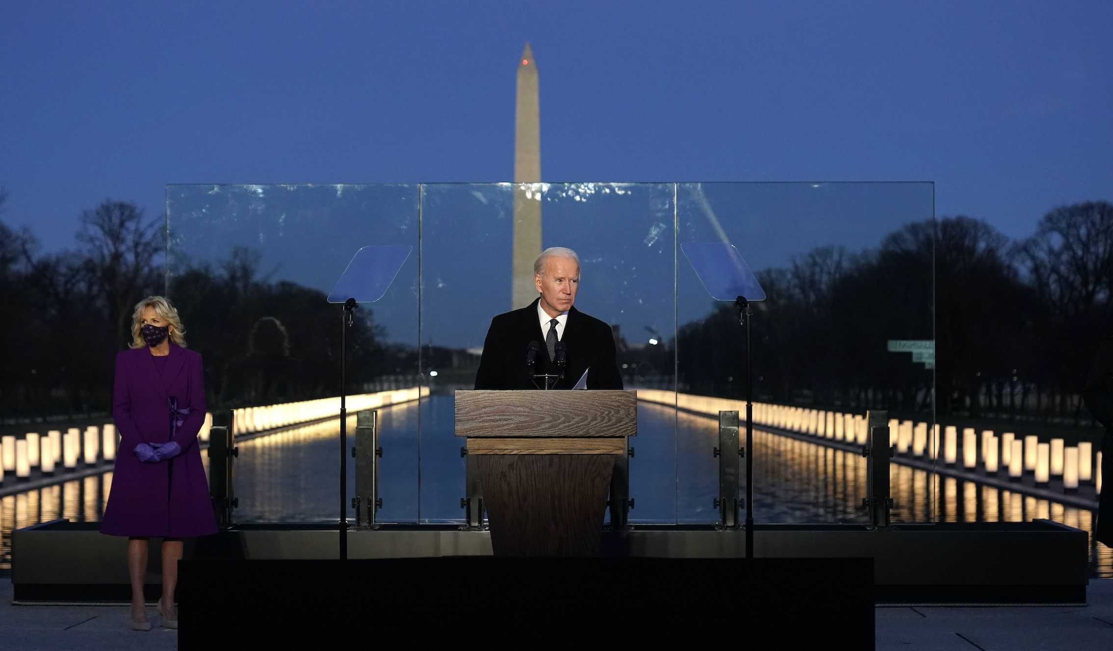 Biden leads COVID-19 service with sunset tribute to 400,000 dead