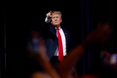 Trump urges Virginians to vote for Youngkin while casting doubt on state voting system