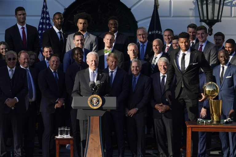 Biden slaps Milwaukee Bucks on the back over police protests and pro-vaccine stands