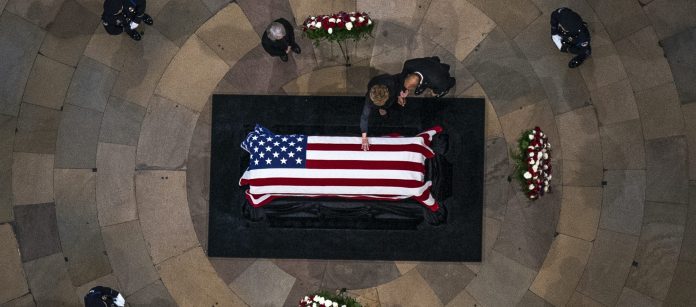 Former Senate majority leader and presidential candidate Bob Dole lies in state at US Capitol