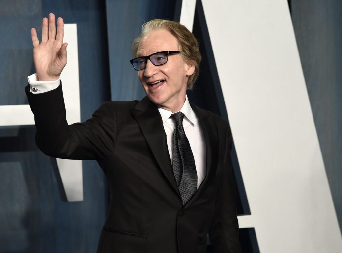 Bill Maher arrives at the Vanity Fair Oscar Party.