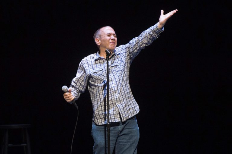 Comedian Gilbert Gottfried performs at a David Lynch Foundation Benefit for Veterans with PTSD in New York on April 30, 2016.
