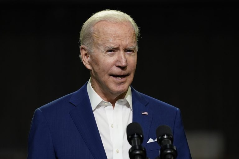 Majority of voters say Biden response to Russian invasion not tough enough: Poll President Joe Biden speaks at POET Bioprocessing in Menlo, Iowa, Tuesday, April 12, 2022.