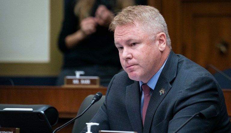 Rep. Warren Davidson, R-Ohio, listens during a House Financial Services Committee hearing, Sept. 30, 2021 on Capitol Hill in Washington. 