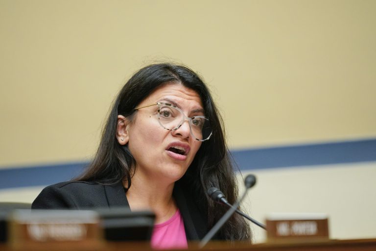 Rep. Rashida Tlaib (D-MI) speaks during a House Committee on Oversight and Reform hearing on gun violence on Capitol Hill in Washington, Wednesday, June 8, 2022.
