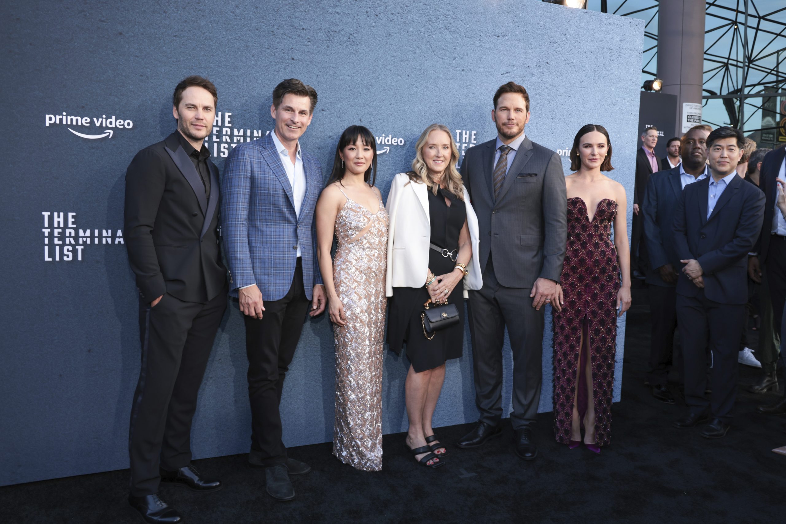 Taylor Kitsch, Mike Hopkins, Constance Wu, Jen Salke, Chris Pratt, Tyner Rushing