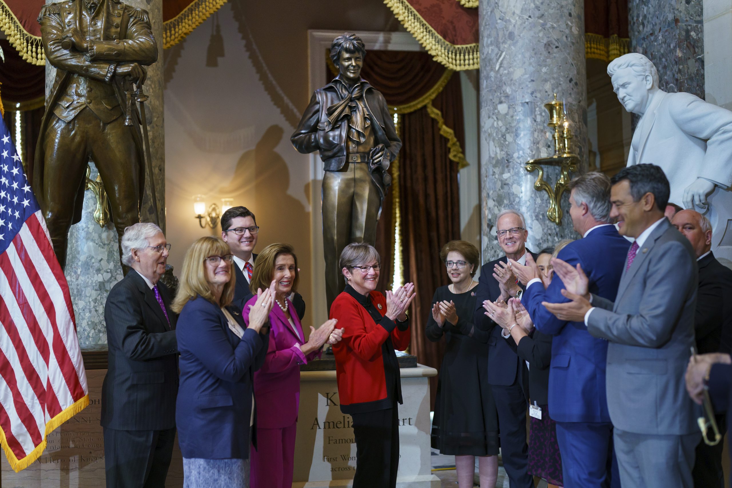 Laura Kelly, Nancy Pelosi, Mitch McConnell, Jerry Moran
