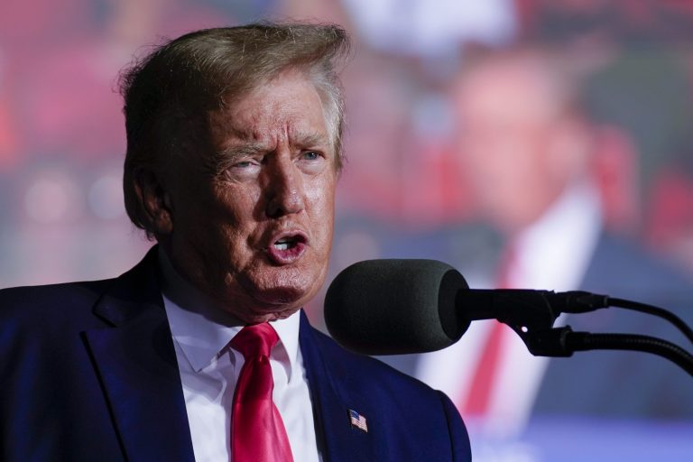 Former President Donald Trump speaks at a rally Friday, Aug. 5, 2022, in Waukesha, Wis. Trump claimed he is âthe most persecuted personâ in the history of the United States during his appearance. (AP Photo/Morry Gash)