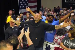 Democrat Fetterman returns to campaign trail almost three months after stroke