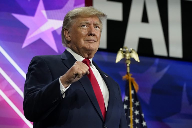 FILE - Former President Donald Trump speaks at the Road to Majority conference Friday, June 17, 2022, in Nashville, Tenn. Trump's passports were returned to him a week after the FBI raided his Mar-a-Lago residence on Aug. 8, according to a Justice Department official. (AP Photo/Mark Humphrey, File)