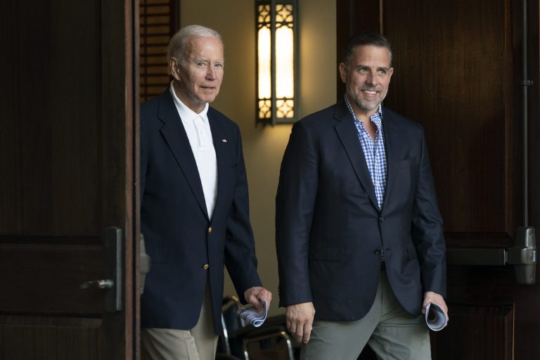 President Joe Biden and his son Hunter Biden leave Holy Spirit Catholic Church in Johns Island.