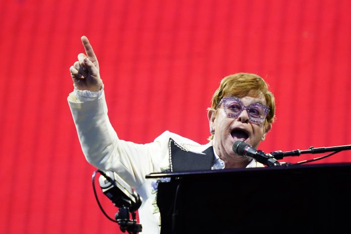Elton John performs at Citizens Bank Park in Philadelphia.