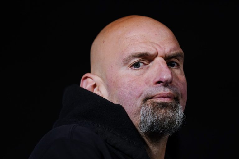 Pennsylvania Lt. Gov. John Fetterman, a Democratic candidate for U.S. Senate, takes part in a campaign event in York, Pa., Saturday, Oct. 8, 2022.