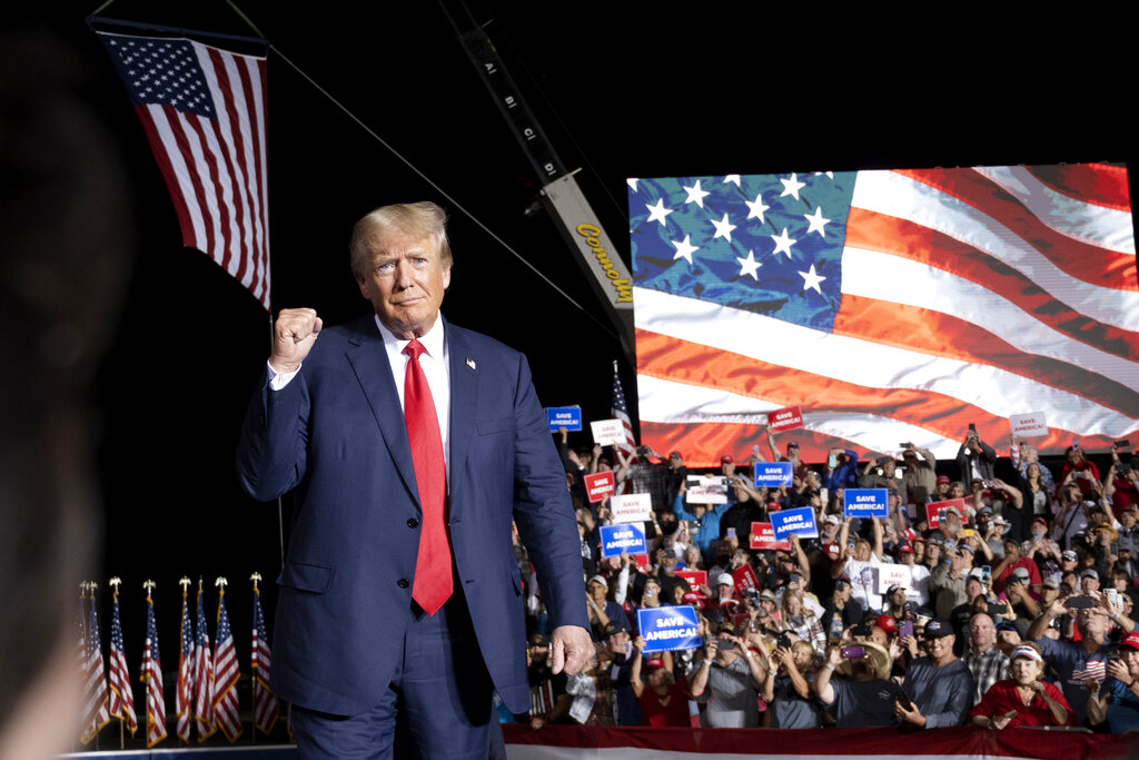 Trump airs video of Biden slip-ups at Nevada rally