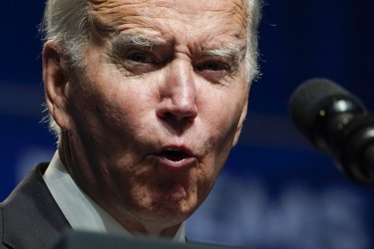 President Joe Biden speaks during the Pennsylvania Democratic Party's 3rd Annual Independence Dinner in Philadelphia, Friday, Oct. 28, 2022.