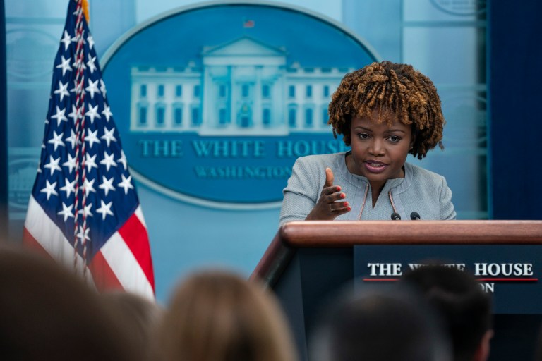 White House press secretary Karine Jean-Pierre told reporters that President Joe Biden was not aware of Attorney General Merrick Garland's decision to name former Justice Department official Jack Smith to serve as special counsel in two ongoing investigations involving former President Donald Trump.