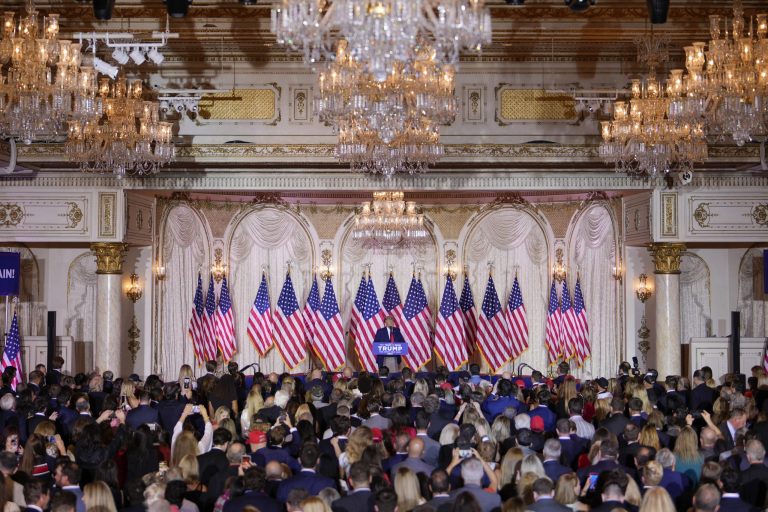WATCH: Crowd at Trump 2024 announcement stopped from leaving while former president was speaking