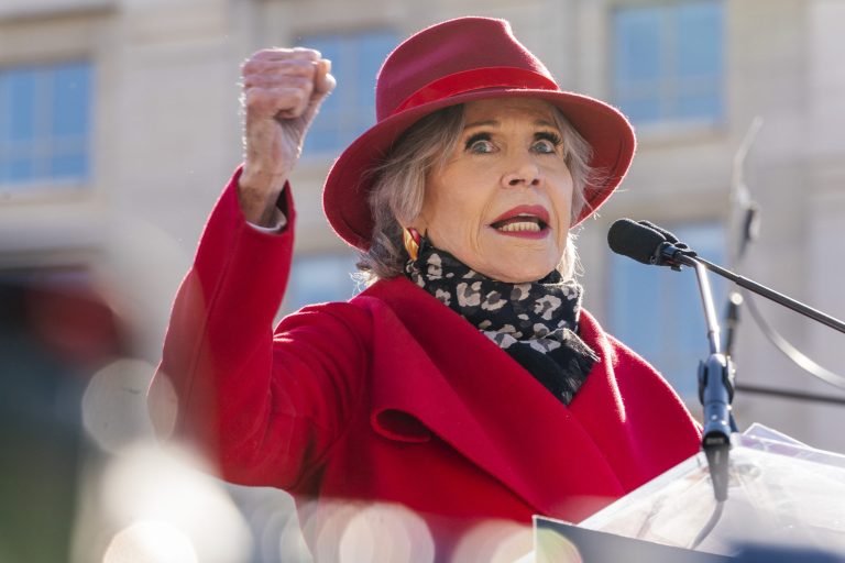 WATCH: Jane Fonda rallies in DC for first time since pandemic