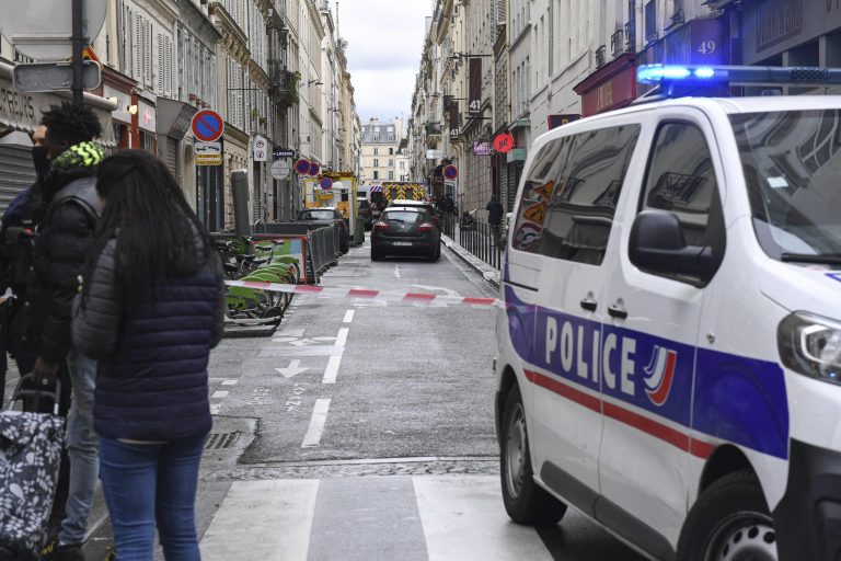 Police secure the street after several shots were fired along rue d'Enghien in the 10th arrondissement, in Paris, France on December 23, 2022. A gunman has opened fire in central Paris, killing three people and wounding four others. The shooting took place not far from Gare de l'Est station near a Kurdish cultural centre and a hairdresser's. A suspect aged 69 was quickly detained by police in connection with the attack.