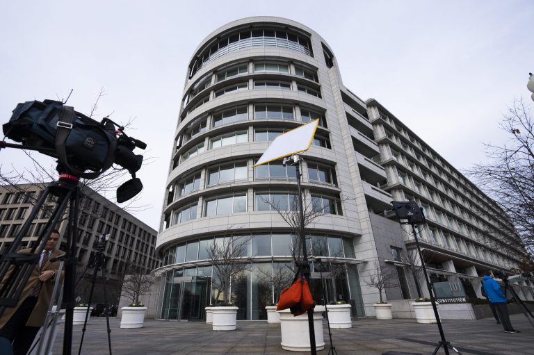 The building that housed office space of President Joe Biden's former institute, the Penn Biden Center, is seen at the corner of Constitution and Louisiana Avenue NW, in Washington, Tuesday, Jan. 10, 2023.