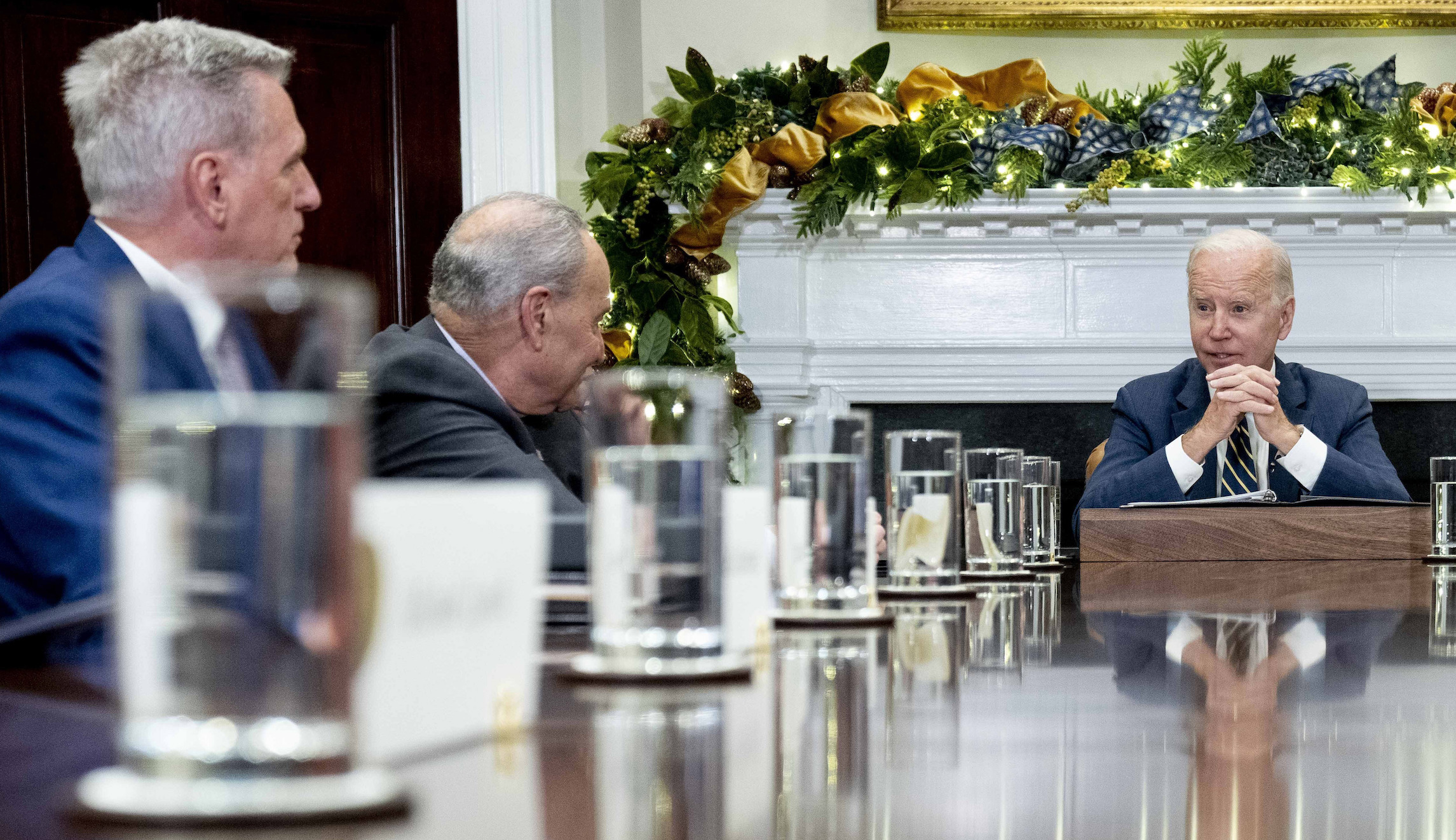 Joe Biden, Kevin McCarthy, Chuck Schumer, Nancy Pelosi, Kamala Harris, Mitch McConnell