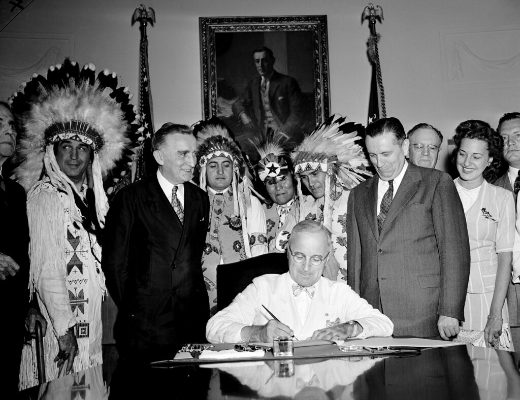 Harry Truman, Harry S. Truman, Joseph C. O'Mahoney, Julius Murray, Oscar Chapman, Lawrence Appah, Reginald Curry