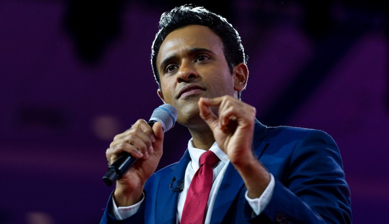 Vivek Ramaswamy speaks at the Conservative Political Action Conference, CPAC 2023, Friday, March 3, 2023, at National Harbor in Oxon Hill, Md.