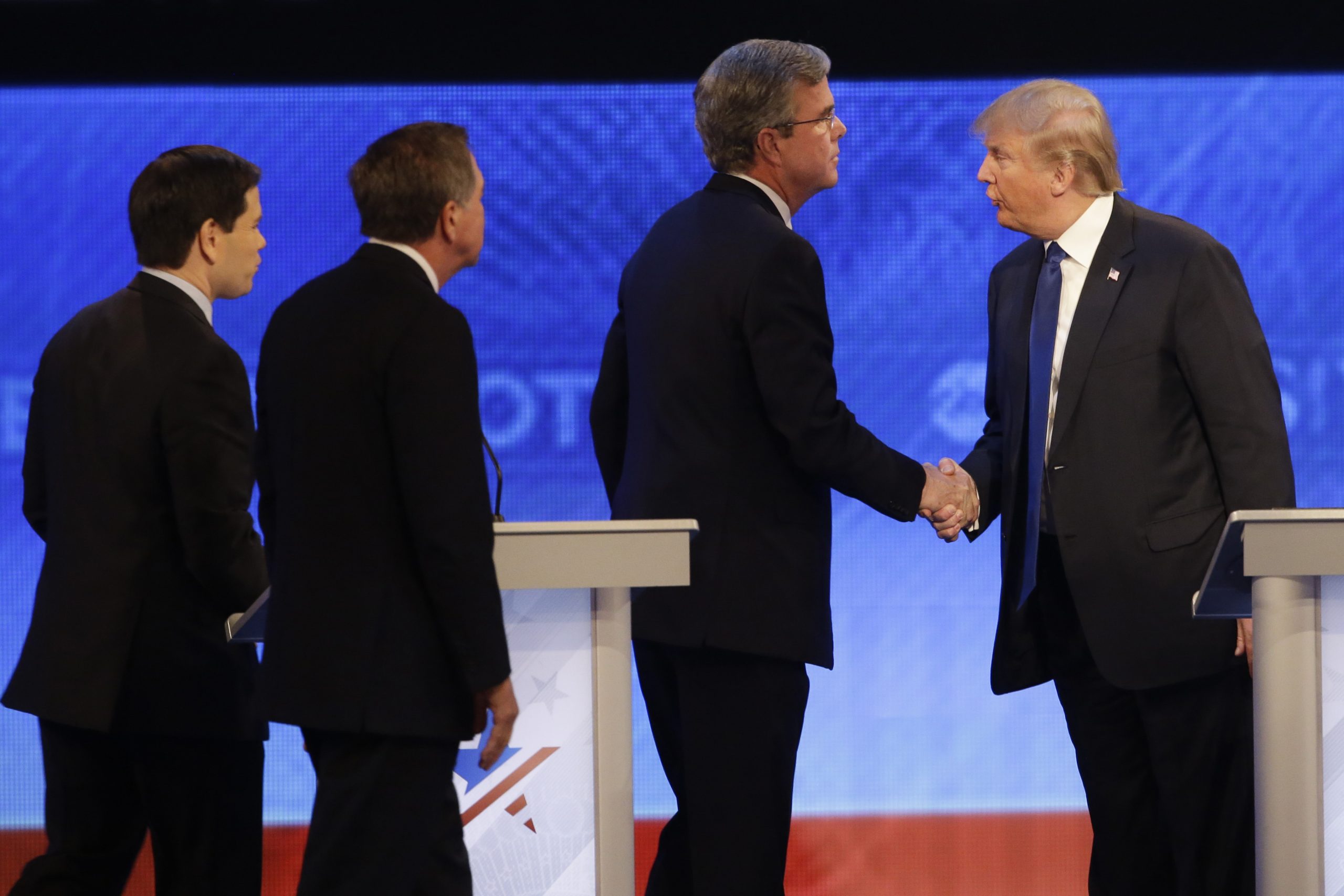 Marco Rubio, John Kasich, Jeb Bush, Donald Trump
