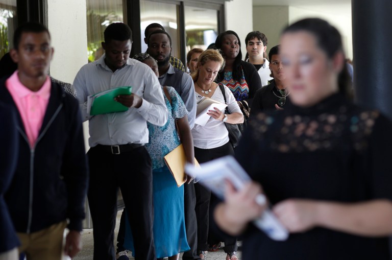 Economists had expected jobless claims, which are adjusted for seasonal variation, to tick up to 265,000. (AP Photo/Lynne Sladky)