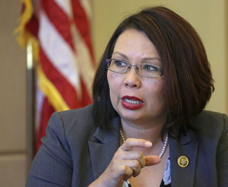 incumbent Sen. Mark Kirk's campaign has spent the summer trying to tie Rep. Tammy Duckworth to an ongoing legal case looking at whether or not she violated state ethic codes while working at the Illinois Veterans Affairs Department. (AP Photo/M. Spencer Green)