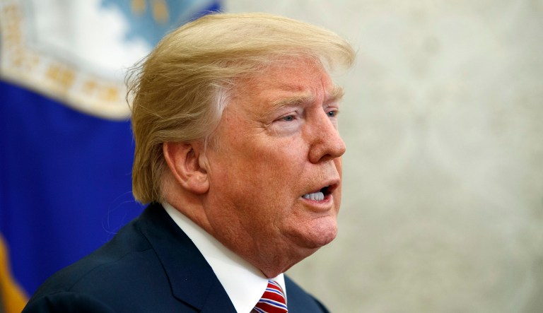 President Trump praised Rob Porter Friday, wishing him well in his future endeavors and reminding reporters that the White House aide has said heÃ¢â¬â¢s innocent. (AP Photo/Evan Vucci)