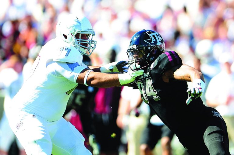 Stacy Revere/Getty Images
Texas A&M defensive end Damontre Moore has made 48 tackles, 21 assists and 11.5 sacks this season.