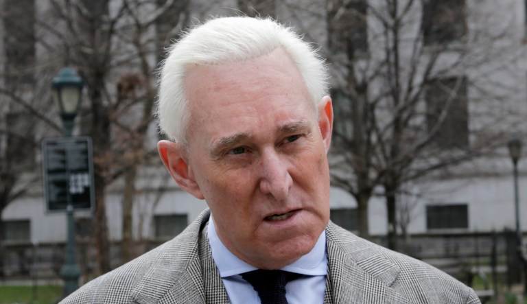 Stone is testifying in private July 24 before the House Intelligence Committee as part of its probe of Russia's election interference and possible collusion with the Trump campaign. (AP Photo/Seth Wenig)