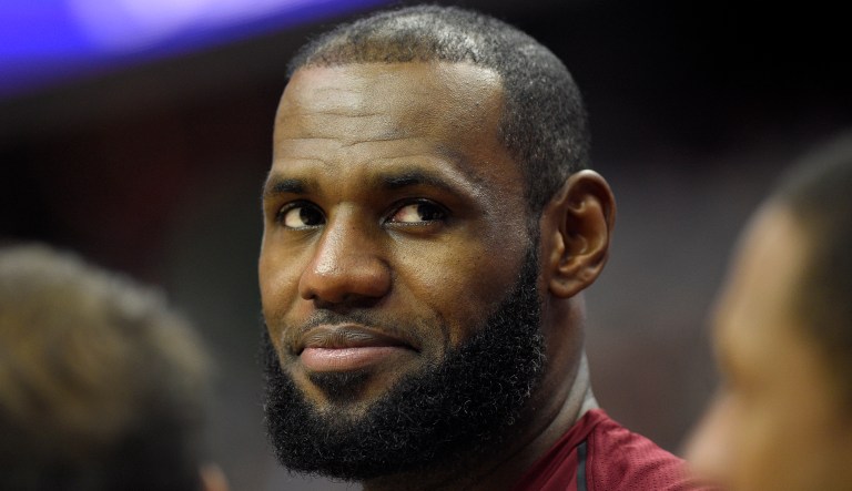 Some speculated that NBA star Lebron James would stage some sort of protest at the game Tuesday night. (AP Photo/Nick Wass, File)
